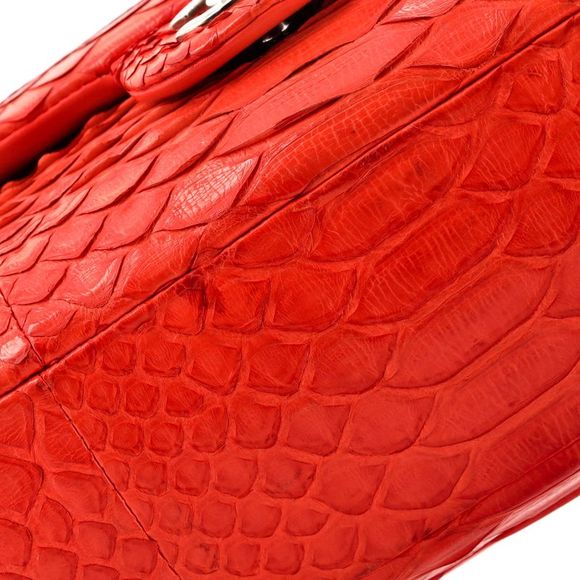 Chanel Classic Double Flap Bag Python Medium Orange - Picture 6 of 13